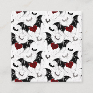 Tarjeta De Recepción Corazón de Halloween con alas de murciélago negras