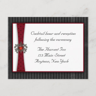 Tarjeta de recepción Corazón de Marrón Negro