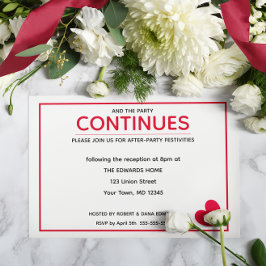 Tarjeta De Recepción Corazón Rojo Moderno Mínimo Después Del Fiesta