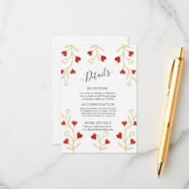 Tarjeta De Recepción Corazón Romántico Floral