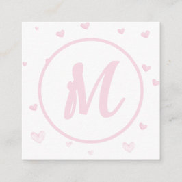 Tarjeta De Recepción Corazón Rosa Patrón Chica Romántico Monogramado