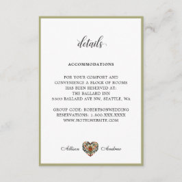 Tarjeta De Recepción Corazón Rosemaling noruego | Información detallada