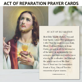 Tarjeta De Recepción Corazón Sagrado Jesús Reparación Católica