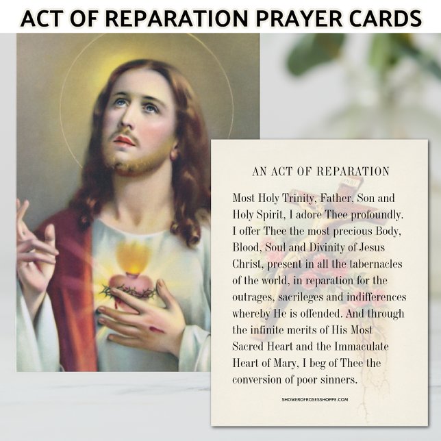 Tarjeta De Recepción Corazón Sagrado Jesús Reparación Católica (Subido por el creador)