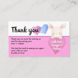Tarjeta De Recepción Corazón Simple Rosa Conejito Bebé Adorable Conejo
