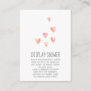 Tarjeta De Recepción Corazones de color agua Chica ducha de pantalla Ba