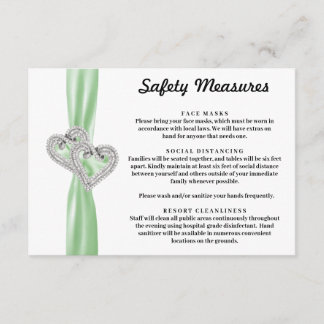 Tarjeta De Recepción Corazones de Diamante Cinturón Verde de Seguridad