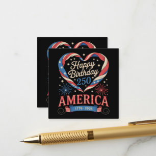 Tarjeta De Recepción Corazones de EE. UU. 1776 2026 julio 250 cumpleaño