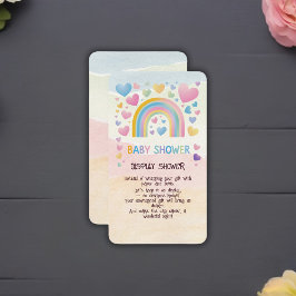 Tarjeta De Recepción Corazones divertidos y Baby Shower arcoiris