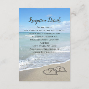 Tarjeta De Recepción Corazones escénicos en el recinto para la boda de 