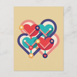 Tarjeta De Recepción Corazones interconectados