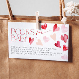 Tarjeta De Recepción Corazones rojos de San Valentín libros para solici