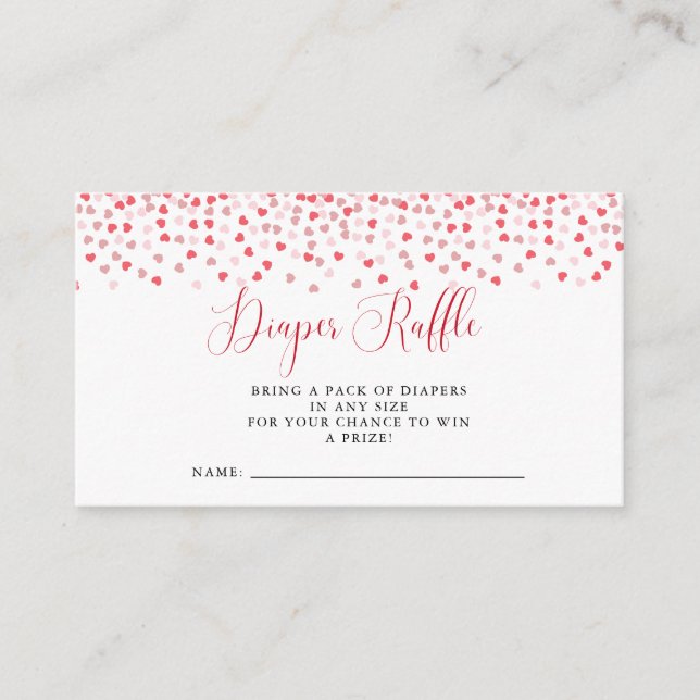 Tarjeta De Recepción Corazones rojos rosados modernos Baby Shower Diape
