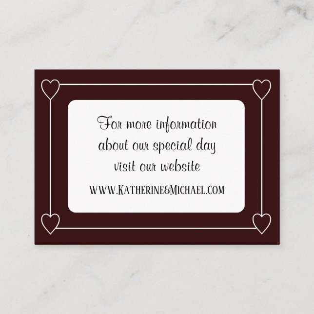 Tarjeta De Recepción Corazones románticos Boda moderno rojo y blanco (Anverso)