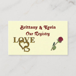 Tarjeta De Recepción Corazones románticos interbloqueantes y rosa roja