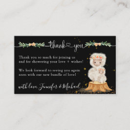 Tarjeta De Recepción Cordero de Bosque Negro Oveja Baby Shower Gracias
