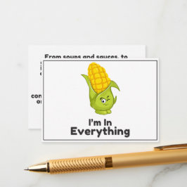 Tarjeta De Recepción Corn Is In Everything Allergy Awareness Cards