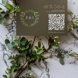Tarjeta De Recepción Corona Botánica Tonos Terrosos Detalles de Boda