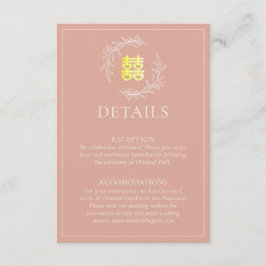 Tarjeta De Recepción Corona de hojas de rosa polvorienta boho para boda