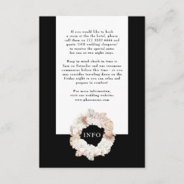 Tarjeta De Recepción Corona de Pampas Onyx Negro Premium Monograma Eleg