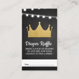 Tarjeta De Recepción Corona de Príncipe | Baby Shower Relieve metalizad