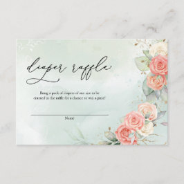 Tarjeta De Recepción Corona de Verde y Rosa Polvorienta Bohemiana Sorte