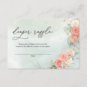 Tarjeta De Recepción Corona de Verde y Rosa Polvorienta Bohemiana Sorte