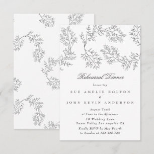 Tarjeta De Recepción Corona elegante floral dibujada minimalista Enc de