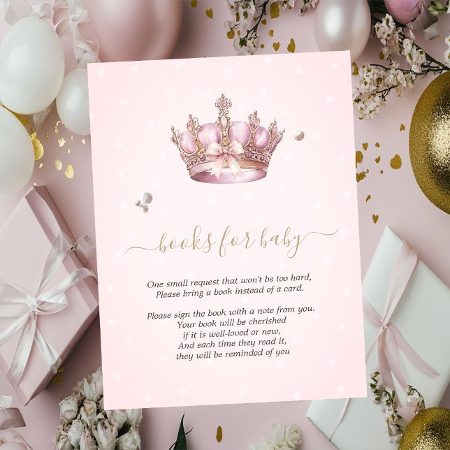 Tarjeta De Recepción Corona Perlas de Princesita Puntos Baby Shower (Subido por el creador)