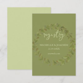 Tarjeta De Recepción Corona verde artística arte de acuarela
