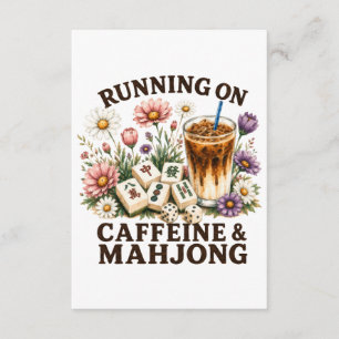 Tarjeta De Recepción Corriendo con cafeína y mahjong