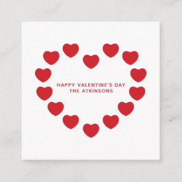 Tarjeta De Recepción Cortos corazones rojos El día de San Valentín pers