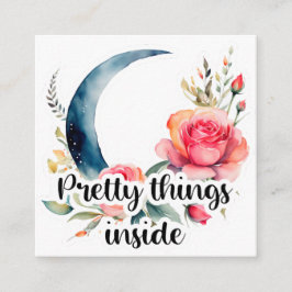 Tarjeta De Recepción Cosas Bonitas Florales Luna dentro de la Pequeña E