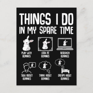 Tarjeta De Recepción Cosas Que Hago En Mi Conejo De Conejito De Tiempo 