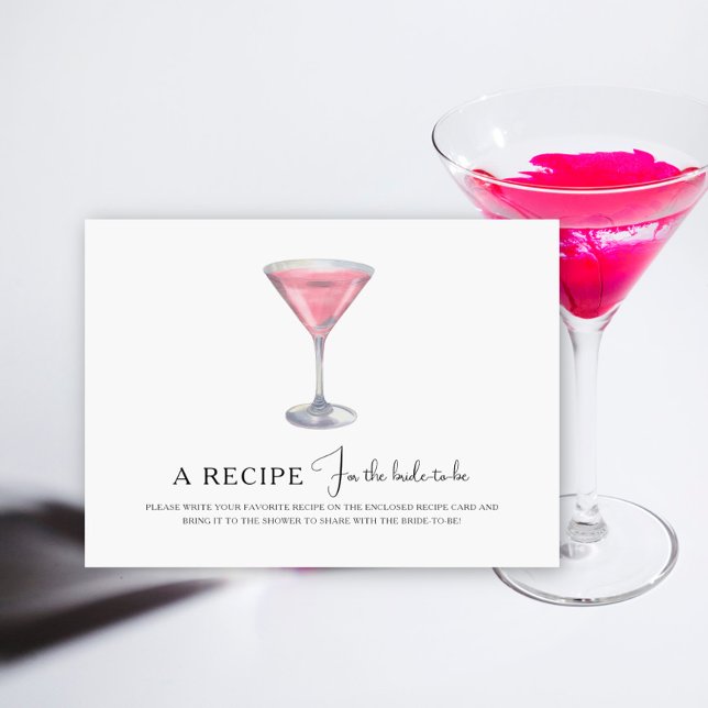 Tarjeta De Recepción Cosmopolitan cocktail Bridal shower Recipe (Subido por el creador)