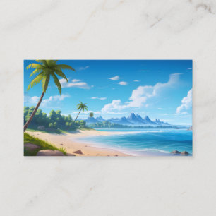 Tarjeta De Recepción Costa arenosa de isla del océano tropical