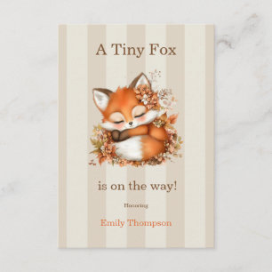 Tarjeta De Recepción Cosy Autumn Fox Baby Shower acogedor Fiesta Woodla
