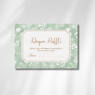 Tarjeta De Recepción Cottagecore Blanco Salvia Lazo Floral Rifa de Paña