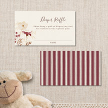 Cottagecore Diaper Raffle Baby Shower de flores si