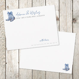 Tarjeta De Recepción Country Blue Bow Cowboy Bridal Shower Advance
