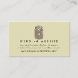 Tarjeta De Recepción Country Burlap Mason Jar Boda