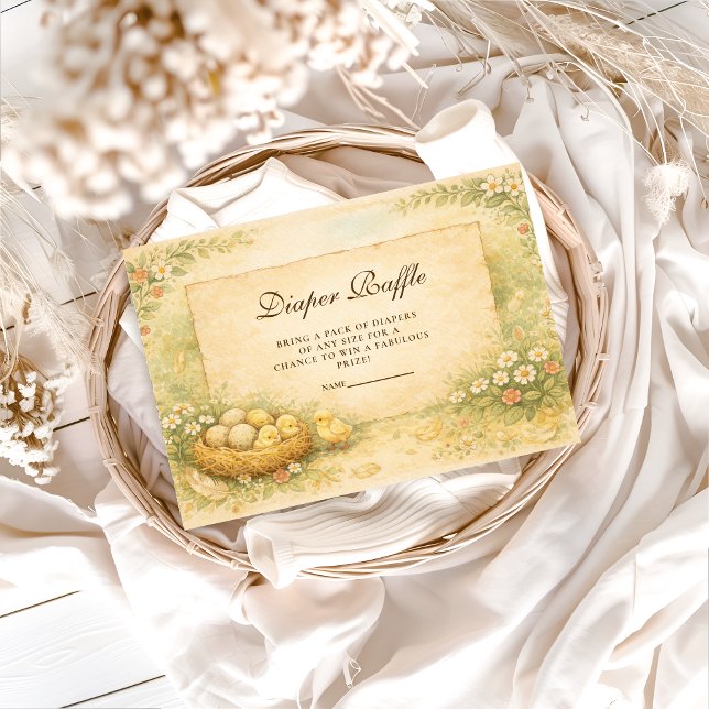 Tarjeta De Recepción Country Garden Chicks Diapper Raffle (Subido por el creador)