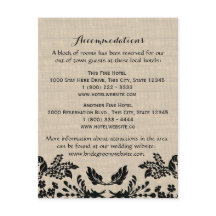 Country Garden y Burlap Info Card