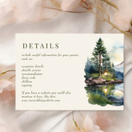 Tarjeta De Recepción Country Lake Twilight Forest Boda