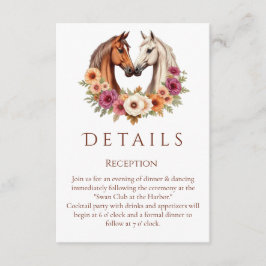 Tarjeta De Recepción Country Western Horses