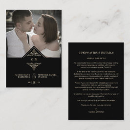 Tarjeta De Recepción Covi19 Wedding Initials Flourish Sophisticated