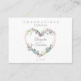 Tarjeta De Recepción Covid19 Details Sophisticated Pink Chic Heart