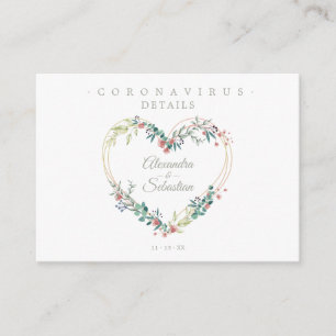 Tarjeta De Recepción Covid19 Details Sophisticated Pink Chic Heart