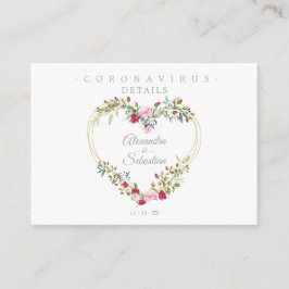 Tarjeta De Recepción Covid19 Details Sophisticated Red Chic Heart