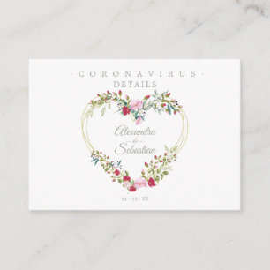 Tarjeta De Recepción Covid19 Details Sophisticated Red Chic Heart